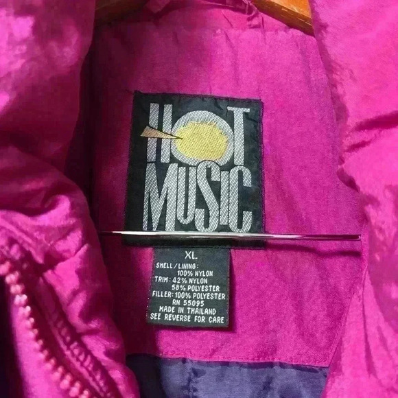 Hot Music Vintage 80s 90s Purple Pink Ski Jacket Size XL - Picture 2 of 13